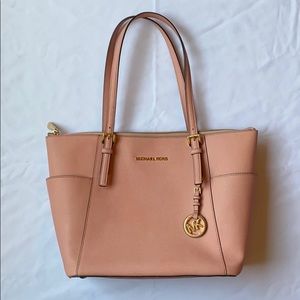 Michael Kors Jet Set Top Zip Tote Pink Saffiano
